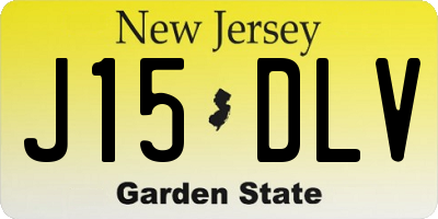 NJ license plate J15DLV