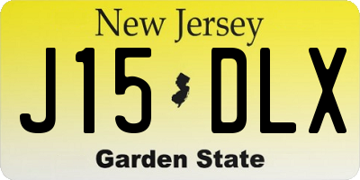 NJ license plate J15DLX