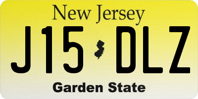 NJ license plate J15DLZ