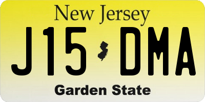 NJ license plate J15DMA