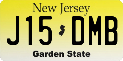 NJ license plate J15DMB