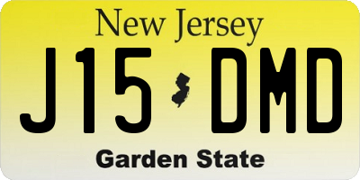 NJ license plate J15DMD