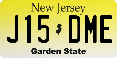 NJ license plate J15DME