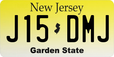 NJ license plate J15DMJ