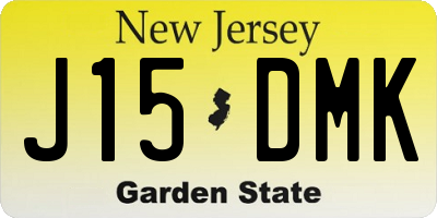 NJ license plate J15DMK