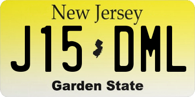 NJ license plate J15DML