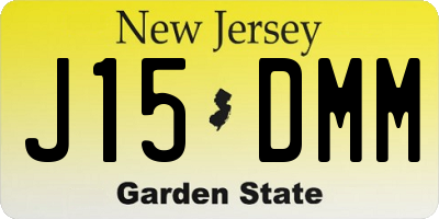 NJ license plate J15DMM