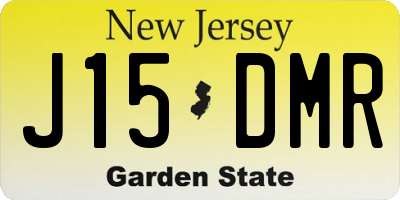 NJ license plate J15DMR