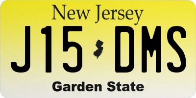 NJ license plate J15DMS