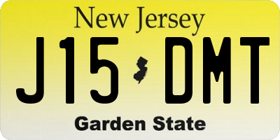 NJ license plate J15DMT