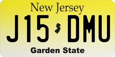 NJ license plate J15DMU
