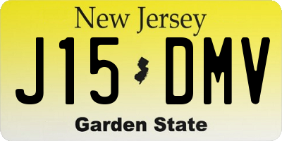 NJ license plate J15DMV