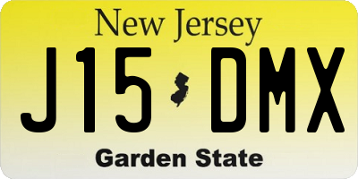 NJ license plate J15DMX