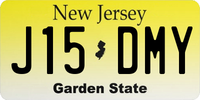 NJ license plate J15DMY