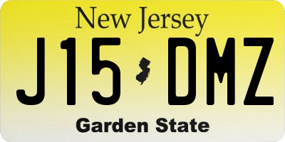 NJ license plate J15DMZ
