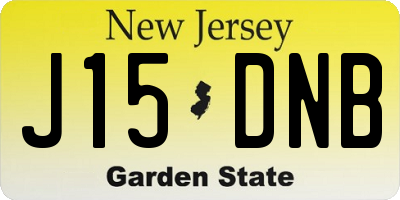 NJ license plate J15DNB