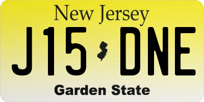 NJ license plate J15DNE