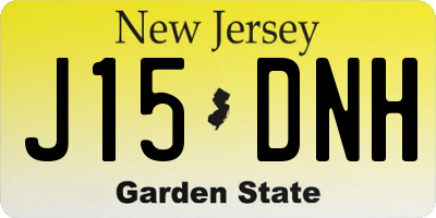 NJ license plate J15DNH