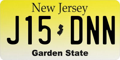 NJ license plate J15DNN