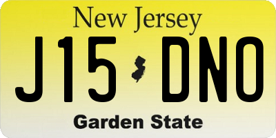 NJ license plate J15DNO