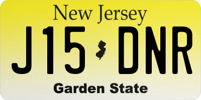 NJ license plate J15DNR