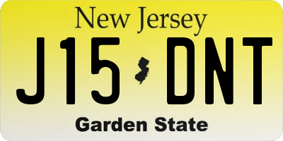 NJ license plate J15DNT
