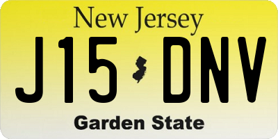 NJ license plate J15DNV