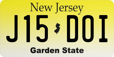 NJ license plate J15DOI