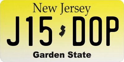 NJ license plate J15DOP