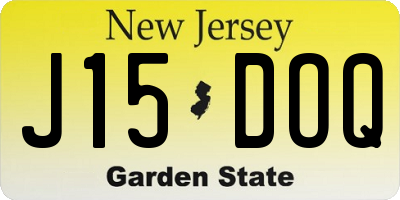 NJ license plate J15DOQ