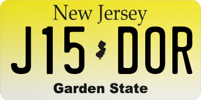 NJ license plate J15DOR