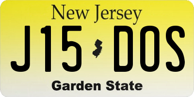 NJ license plate J15DOS