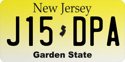NJ license plate J15DPA