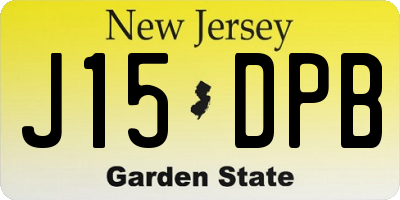 NJ license plate J15DPB