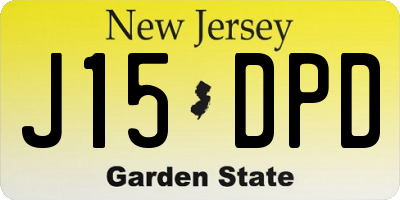 NJ license plate J15DPD
