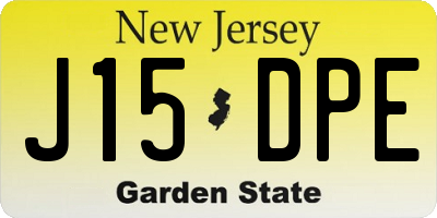 NJ license plate J15DPE
