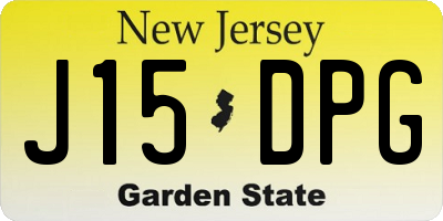 NJ license plate J15DPG
