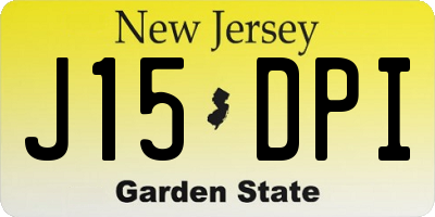 NJ license plate J15DPI