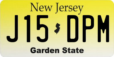 NJ license plate J15DPM