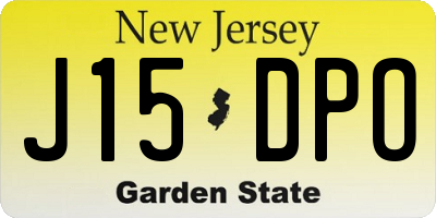 NJ license plate J15DPO
