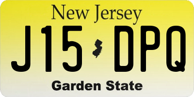 NJ license plate J15DPQ