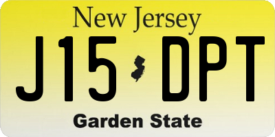 NJ license plate J15DPT