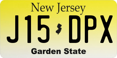 NJ license plate J15DPX