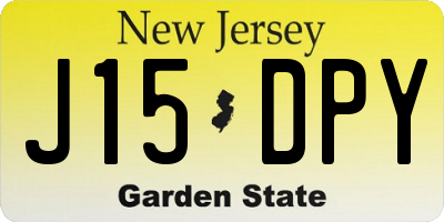 NJ license plate J15DPY