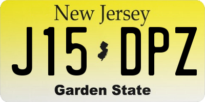 NJ license plate J15DPZ