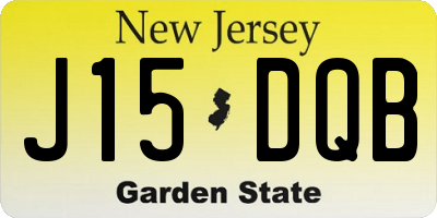 NJ license plate J15DQB