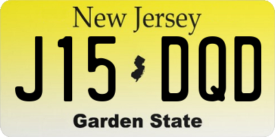 NJ license plate J15DQD