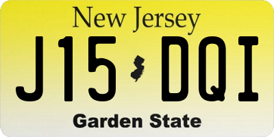 NJ license plate J15DQI
