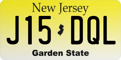 NJ license plate J15DQL