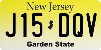 NJ license plate J15DQV